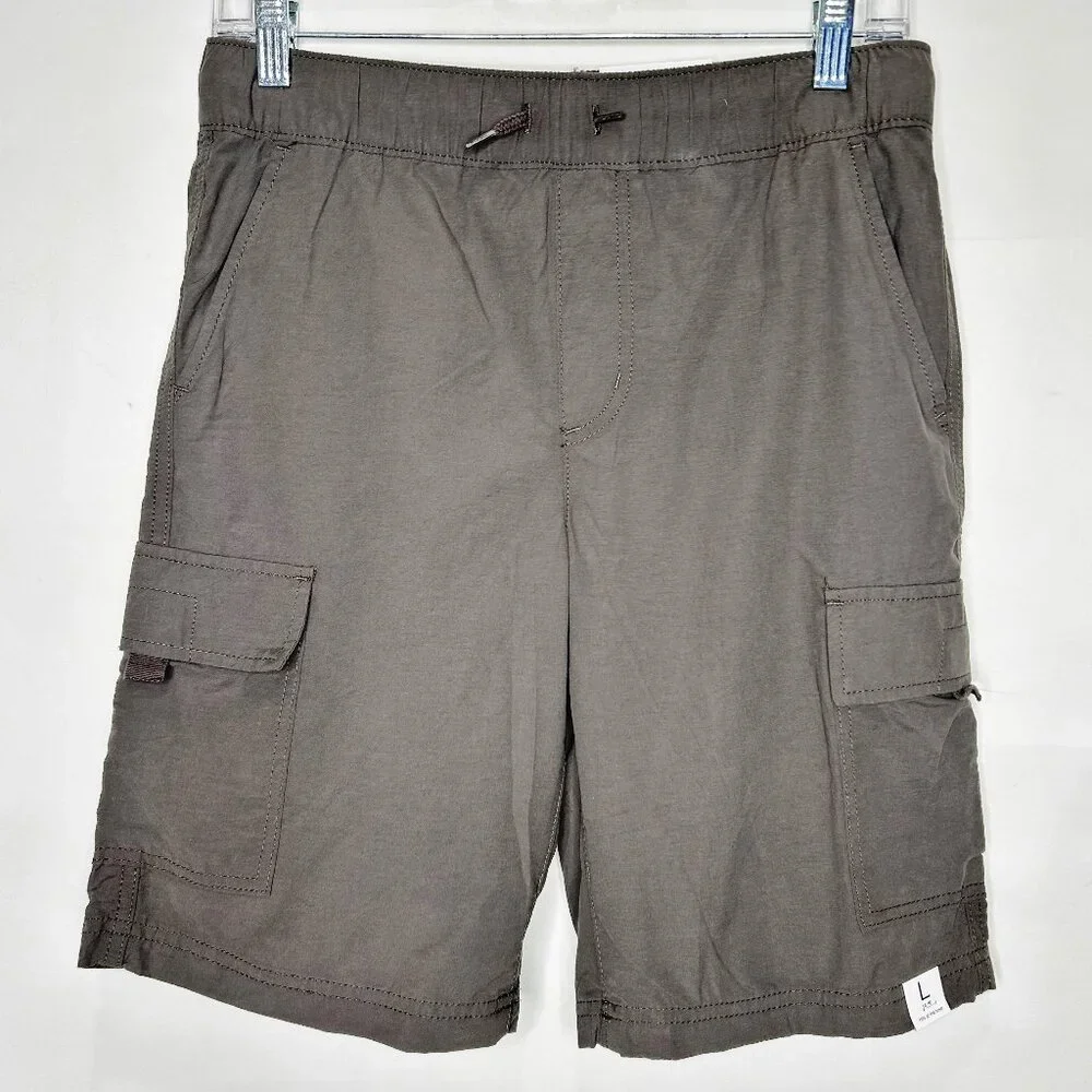 NWT Sonoma Boy’s Shorts sz Lg (14/16) Gray Cargo Elastic Drawstring Waist Summer